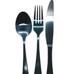 Steel spoon fork and knife